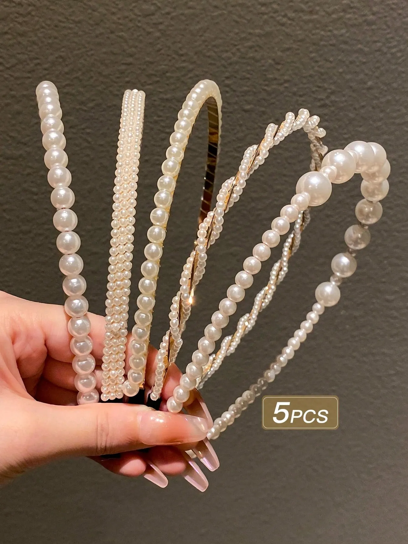 5pcs/Set Faux Pearl Decorated Hair Clips- FD ⚡