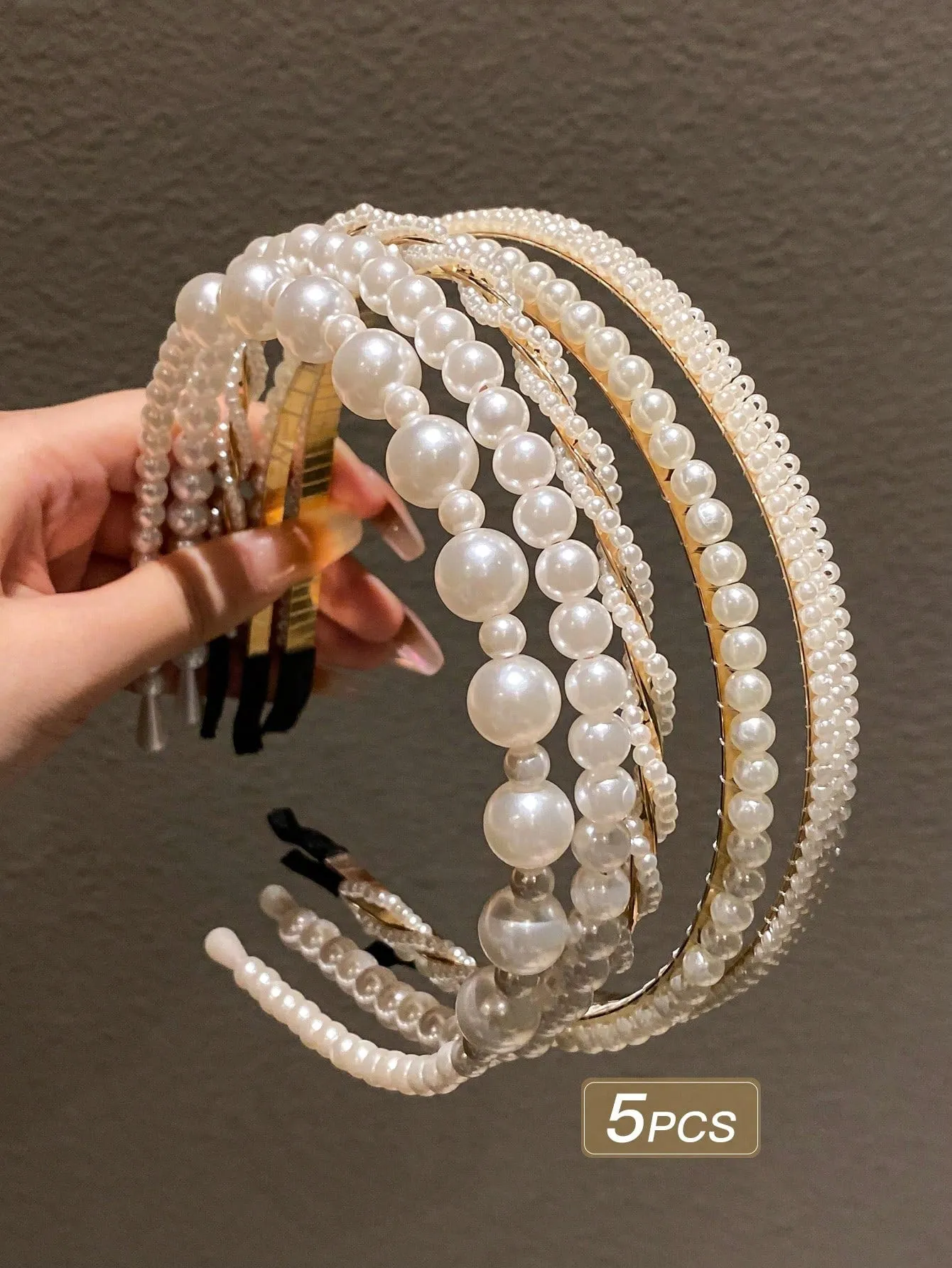 5pcs/Set Faux Pearl Decorated Hair Clips- FD ⚡