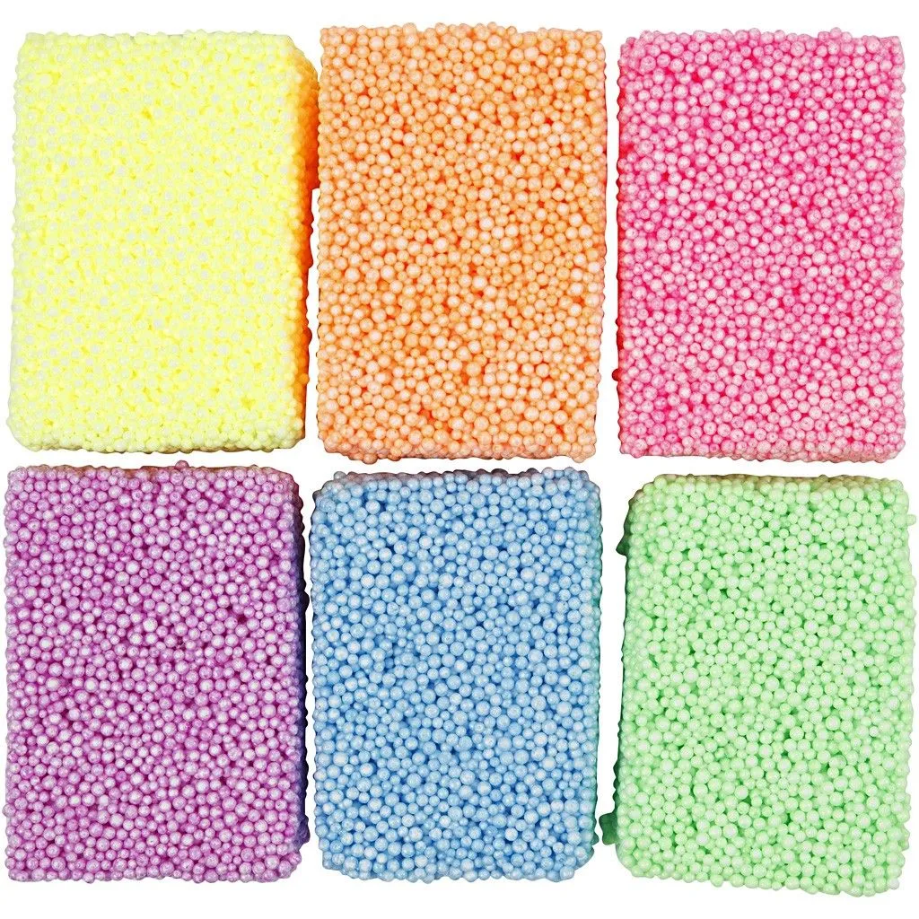 6 x Soft Foam Clay Assorted Neon Colour Moulding Modelling Compound Crafts 10 gm