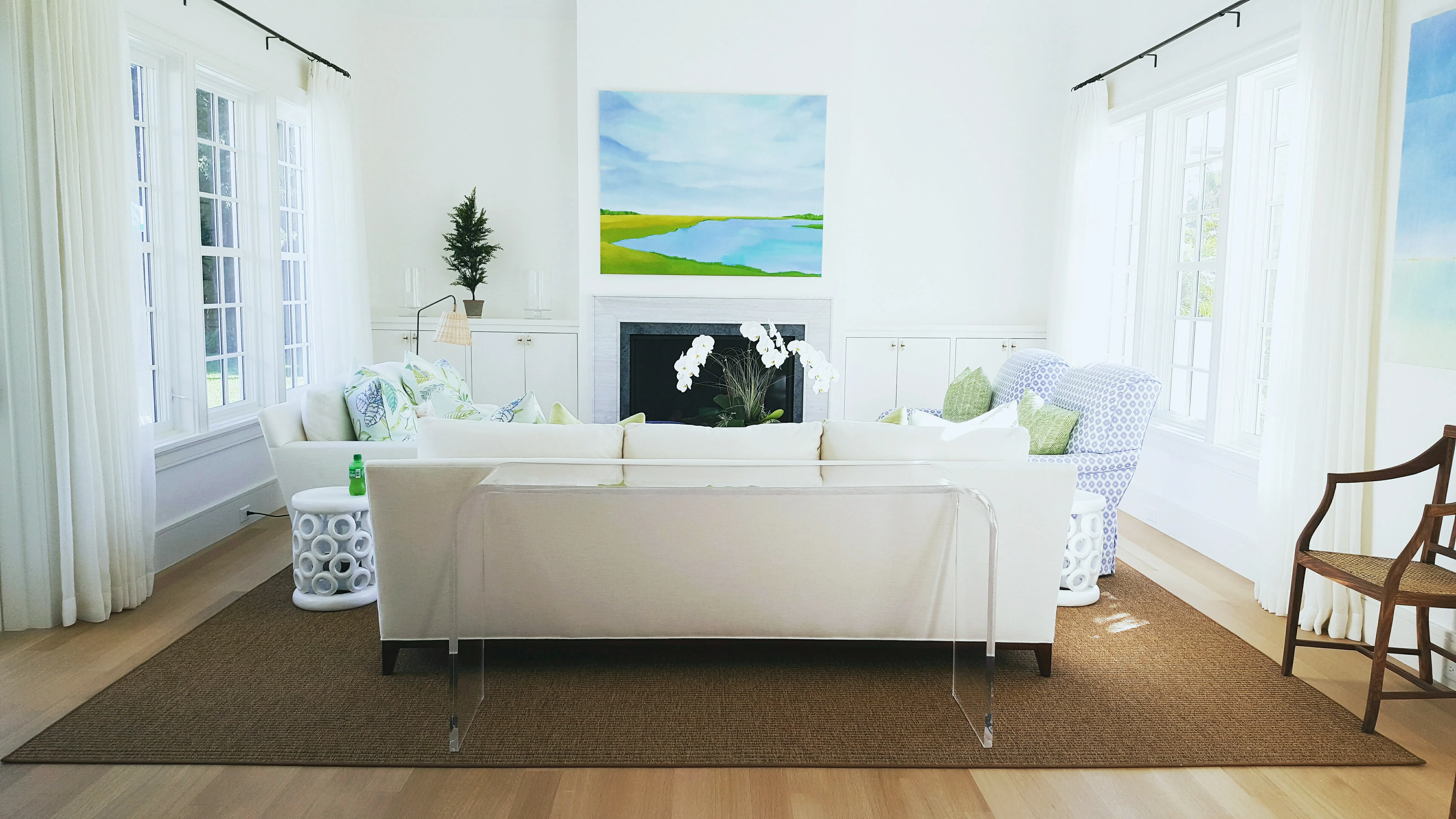 64" Waterfall Lucite Console Table