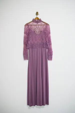 70’s PURPLE LACE MAXI SZ M