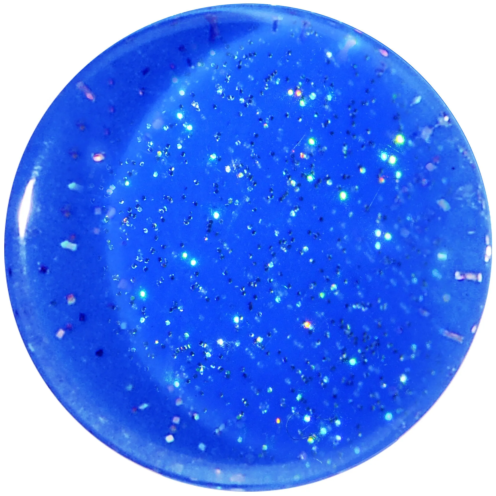 9/16 Blue Neon Glitter Saddle Plug