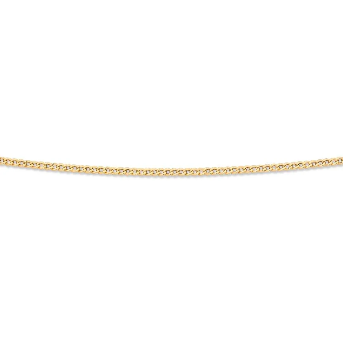 9ct Yellow Gold Silver Infused Flat Curb Necklace 75cm