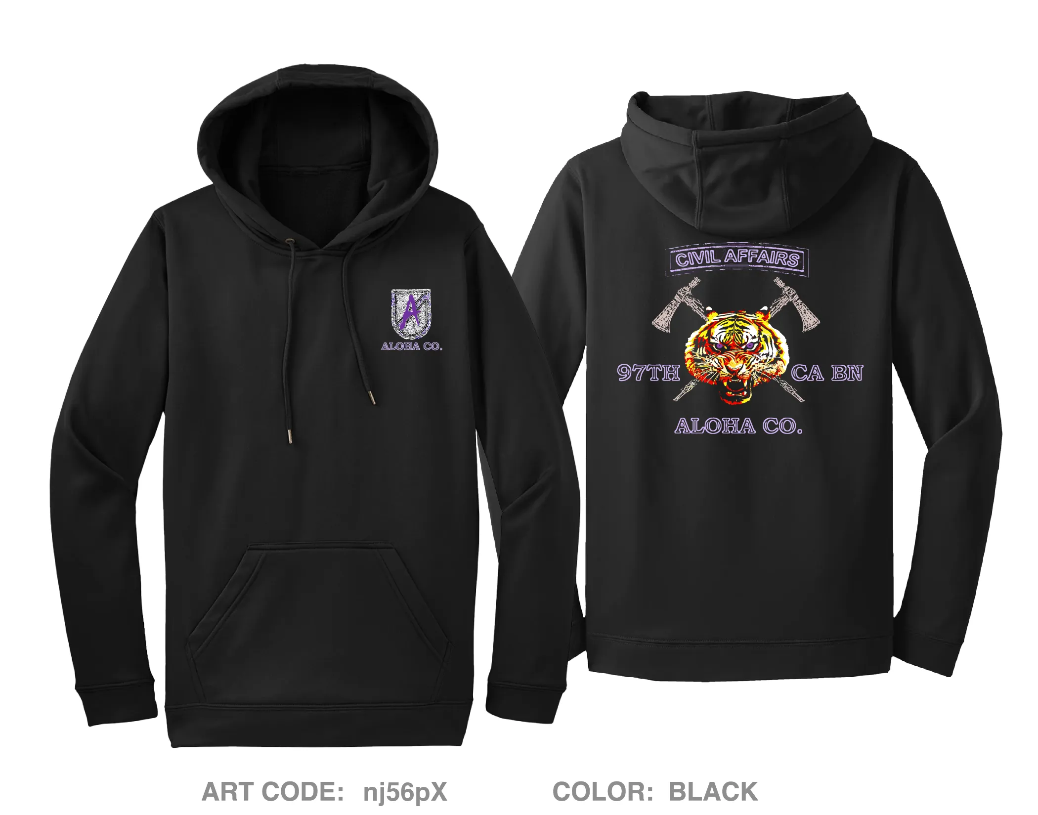 A Co 97th Civil Affairs BN Hi-Tech Performance Hoodie - nj56pX