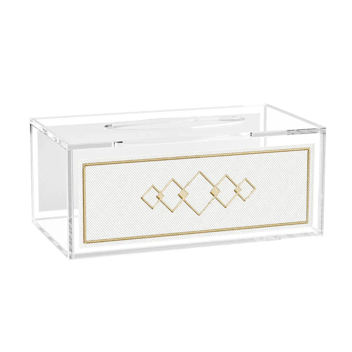 Acrylic Double Leatherette Tissue Box