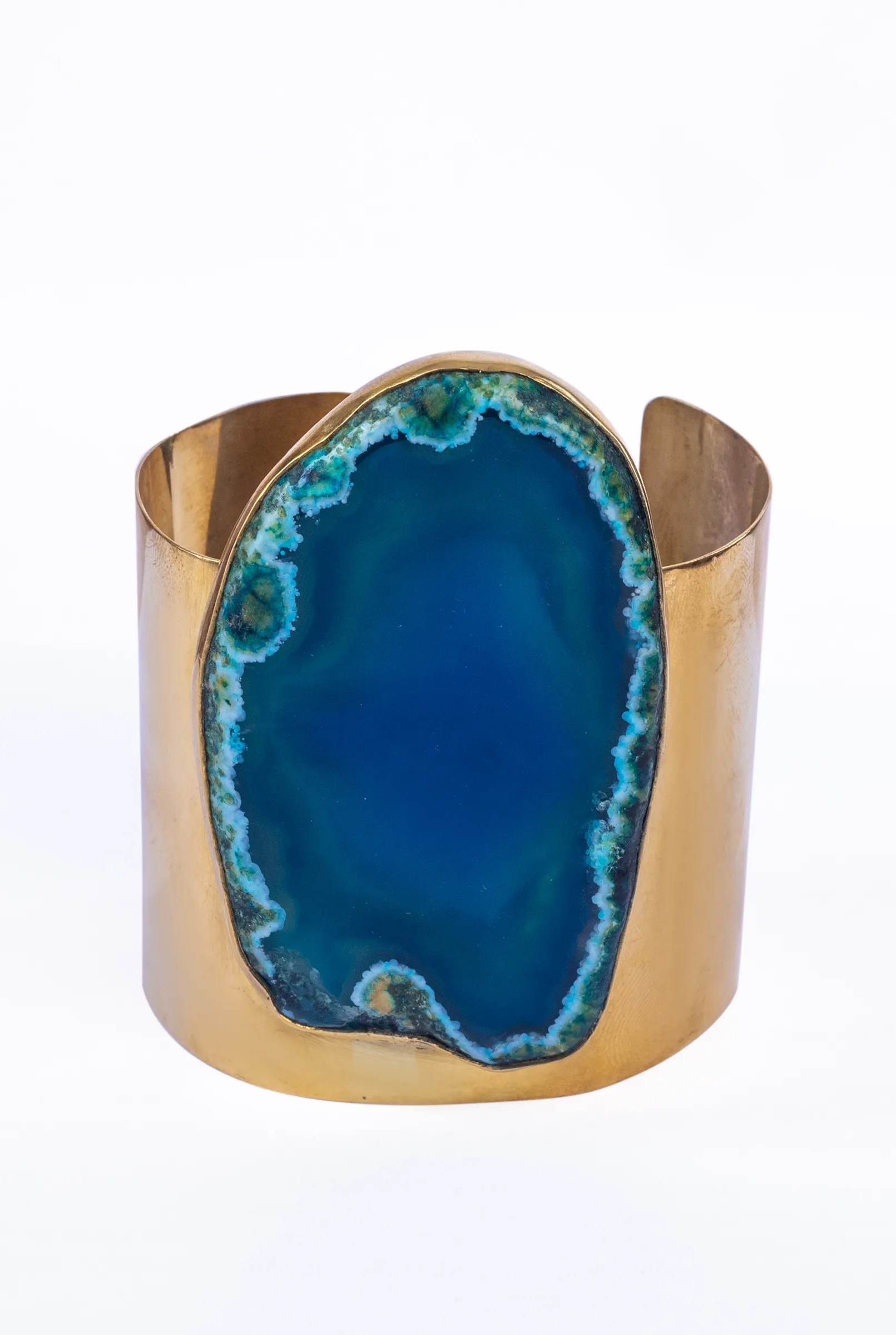 Agate Brass Cuff Overlay