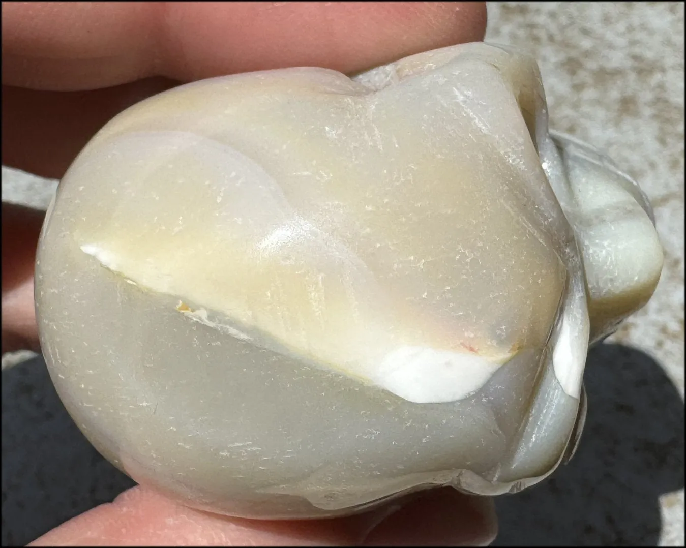 Agate Crystal Skull w/ Cool Lg. VUG - Harmony, Connect with Mother Earth