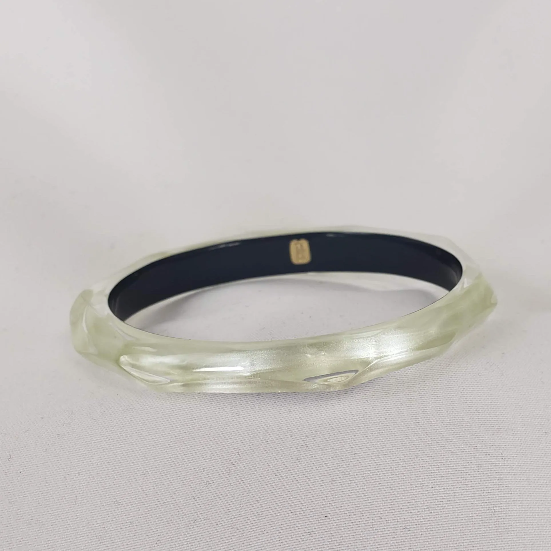 Alexis Bittar Faceted Bangle Bracelet in Ivory