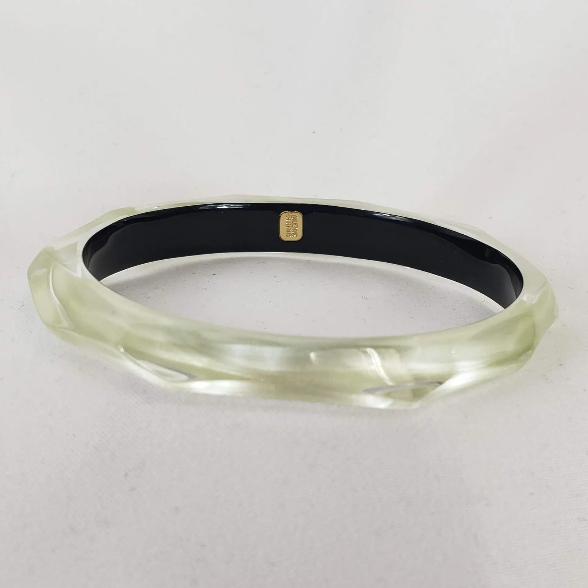 Alexis Bittar Faceted Bangle Bracelet in Ivory
