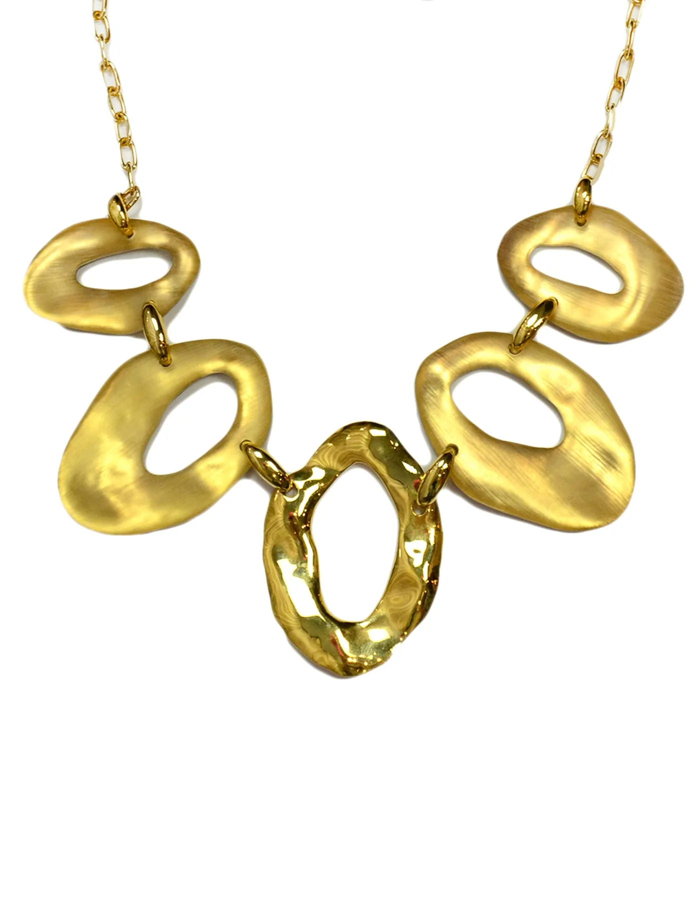 Alexis Bittar Lucite/Hammered Circle Pendant Necklace
