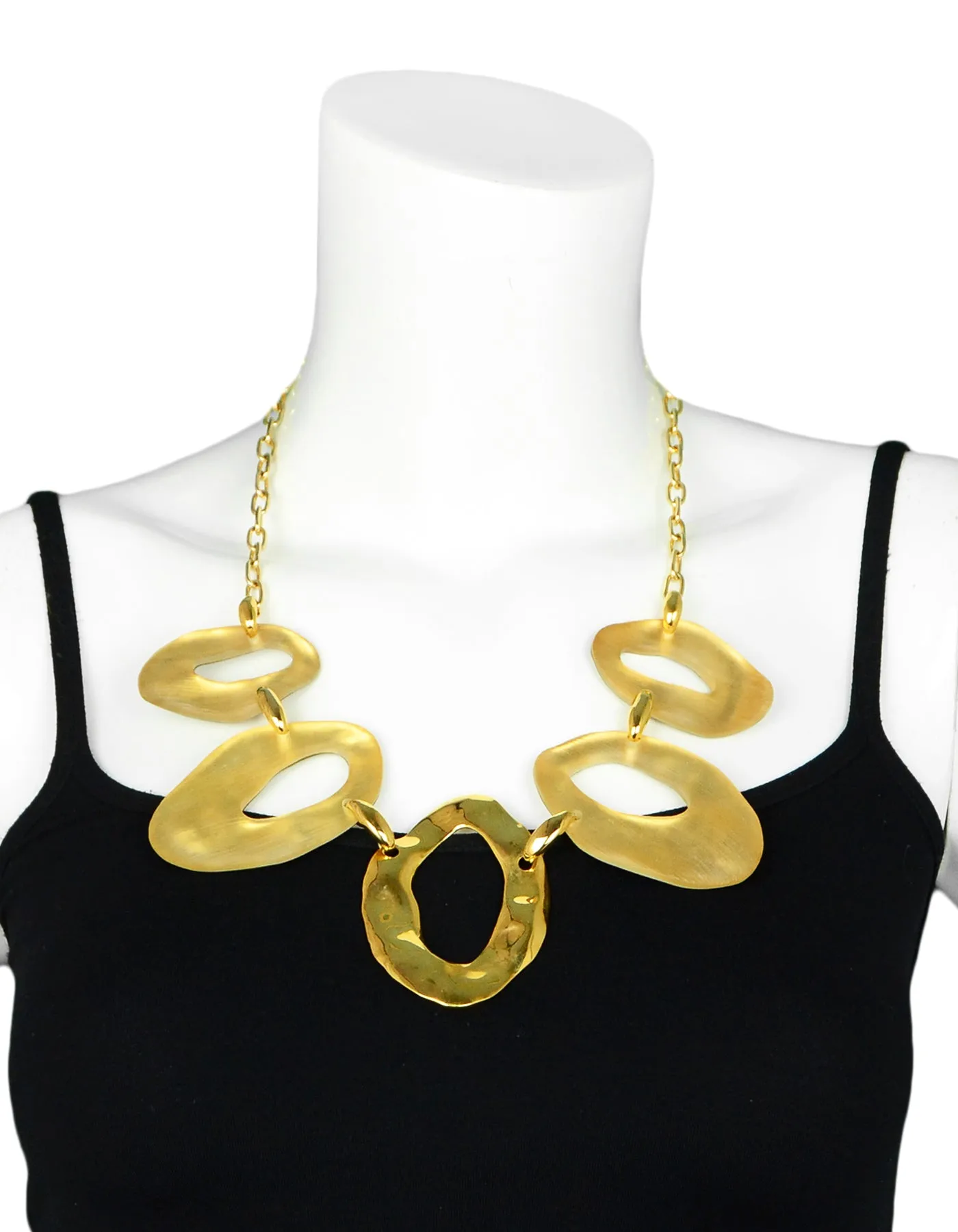 Alexis Bittar Lucite/Hammered Circle Pendant Necklace