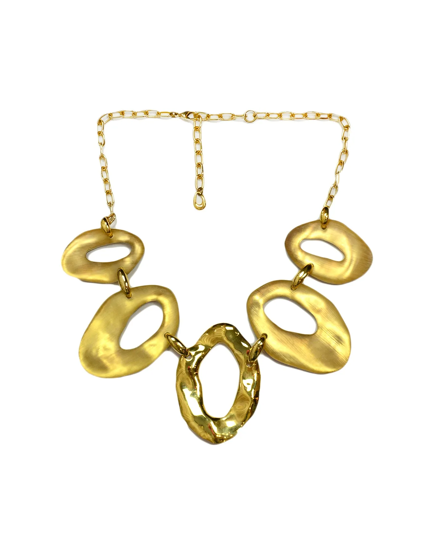 Alexis Bittar Lucite/Hammered Circle Pendant Necklace