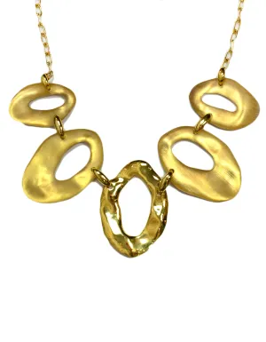 Alexis Bittar Lucite/Hammered Circle Pendant Necklace