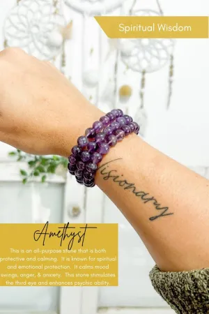 Amethyst 8mm Bead Bracelet
