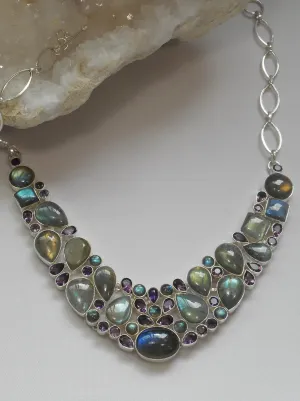 Amethyst Quartz and Labradorite Necklace