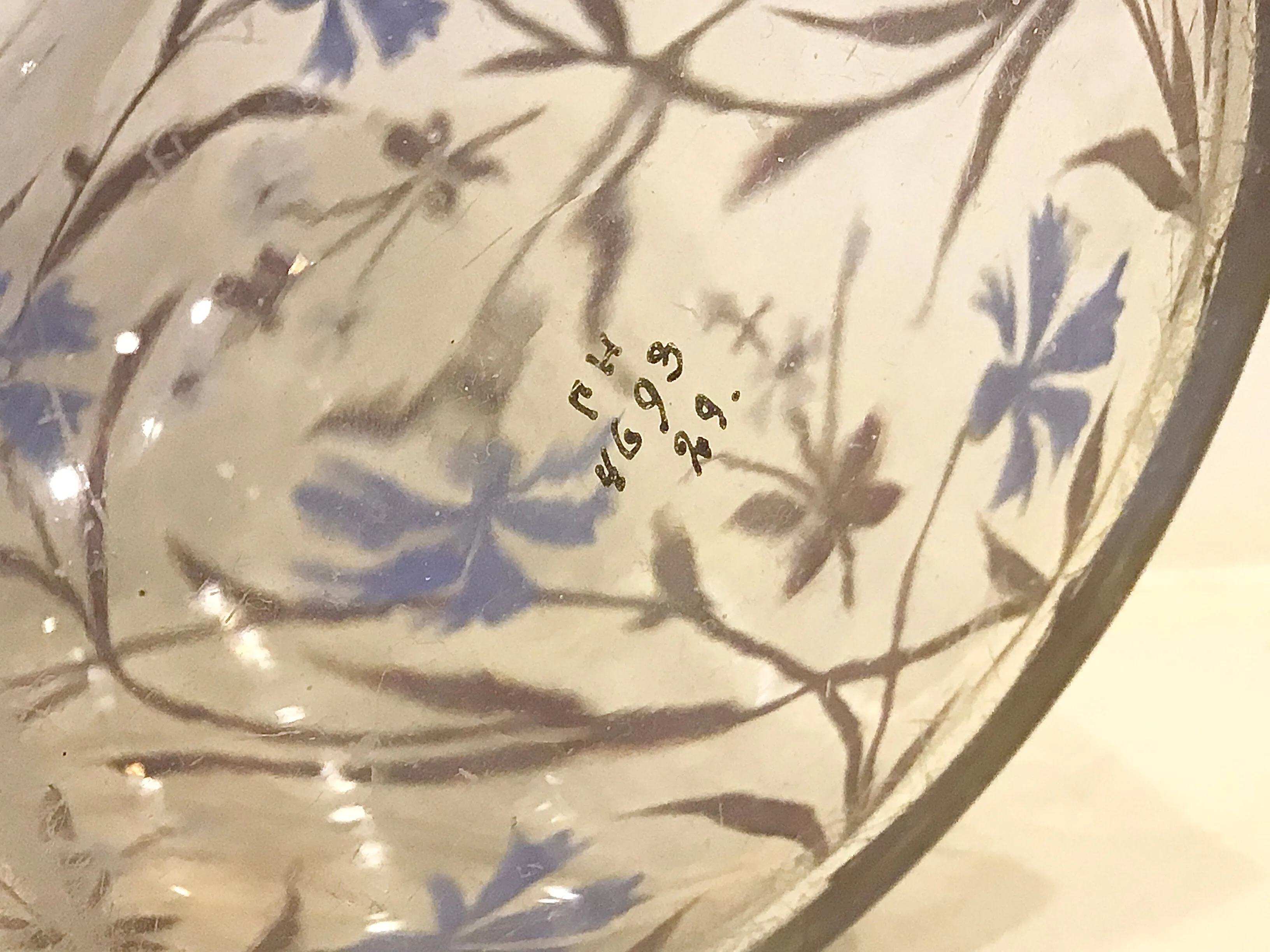 Antique Enameled Floral Decorated Glass Vase
