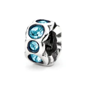Aqua Band, Silver with Crystals