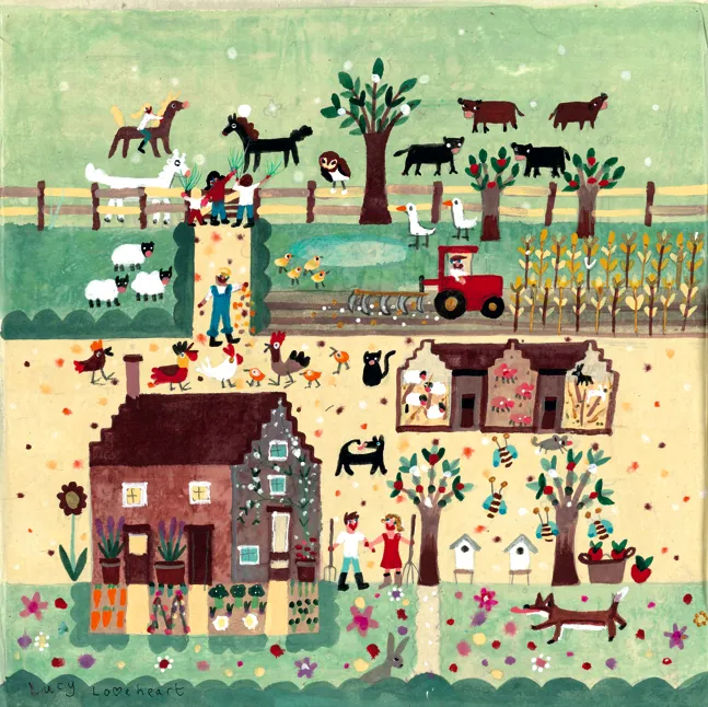Art Prints | Animal Farm Square | Lucy Loveheart