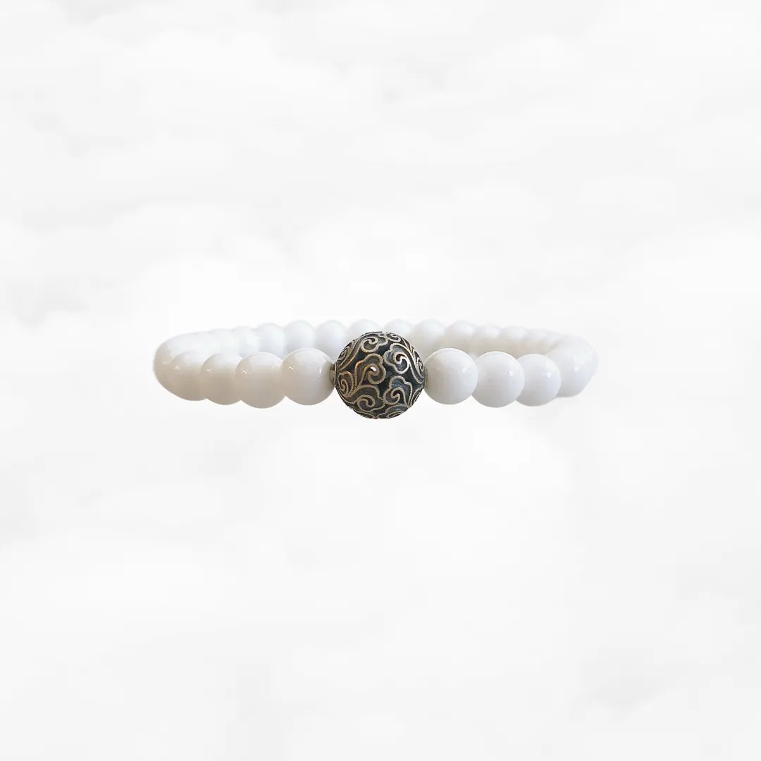 Auspicious Beaded Tridacna Bracelet 6mm