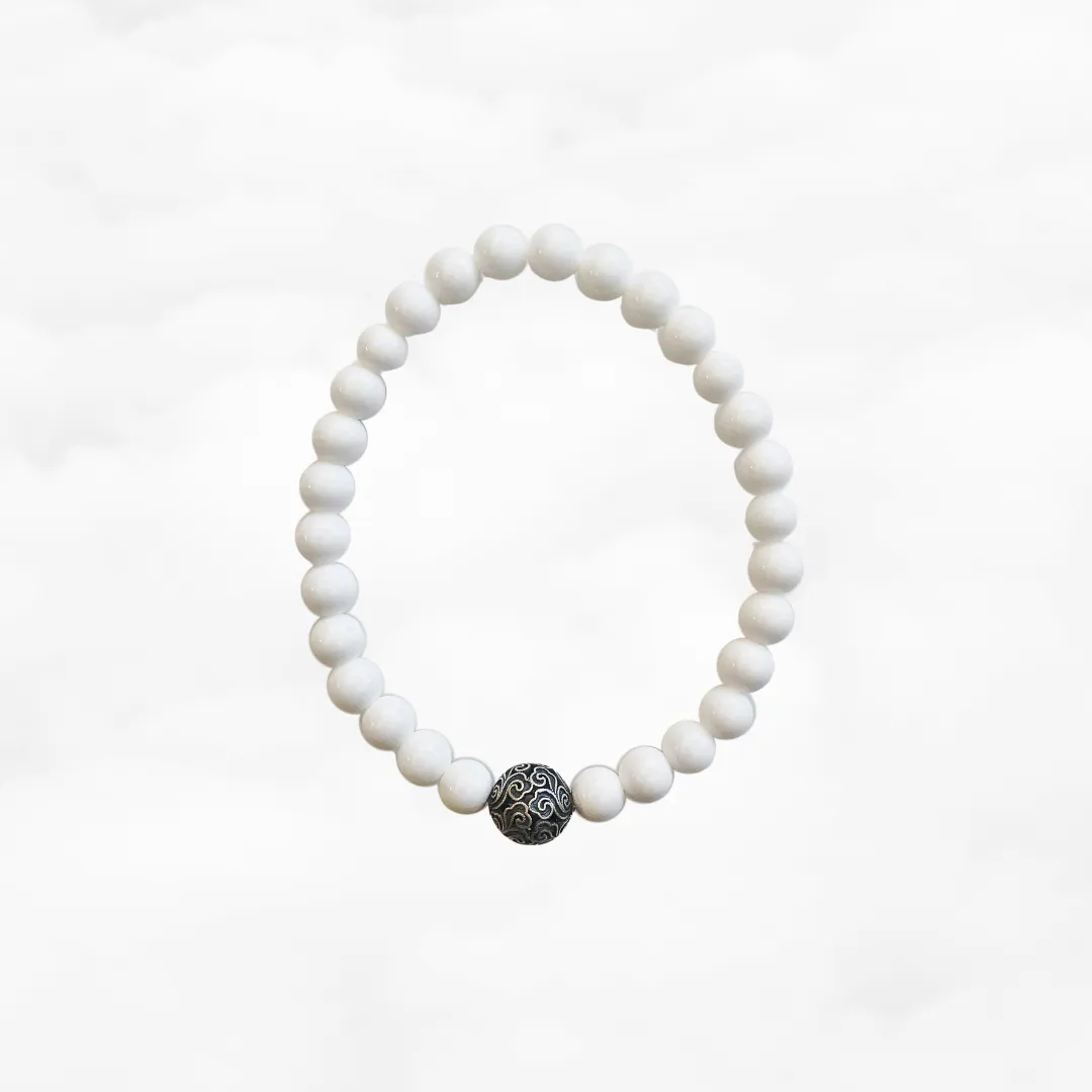 Auspicious Beaded Tridacna Bracelet 6mm