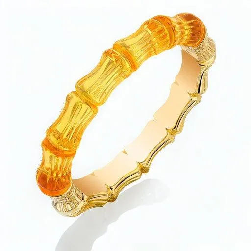 Bamboo Bangle in Honey & Gold