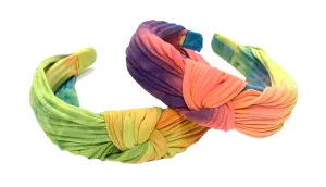 Bari Lynn Neon Rainbow Tie Dye Twist Knot Headband