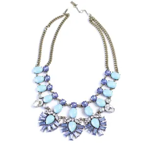 Baublebar Blue Crystal and Turquoise Lucite Cabochon Necklace