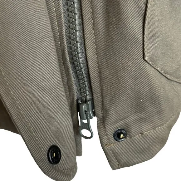Betabrand Morning Mess Jacket Coat Hooded Army Green Cotton Twill Lined  Size XS