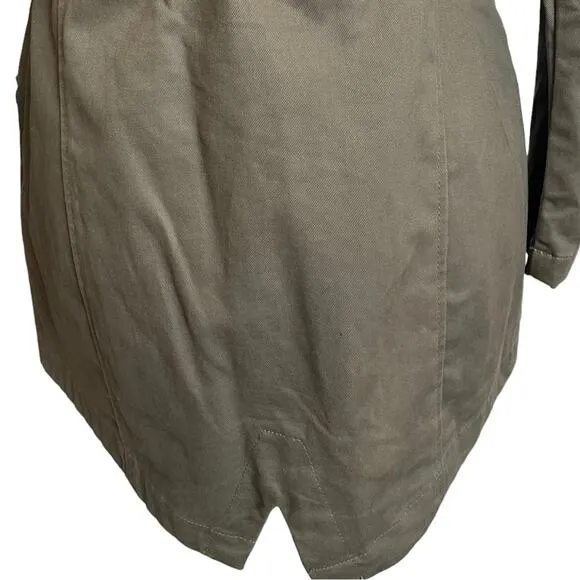 Betabrand Morning Mess Jacket Coat Hooded Army Green Cotton Twill Lined  Size XS