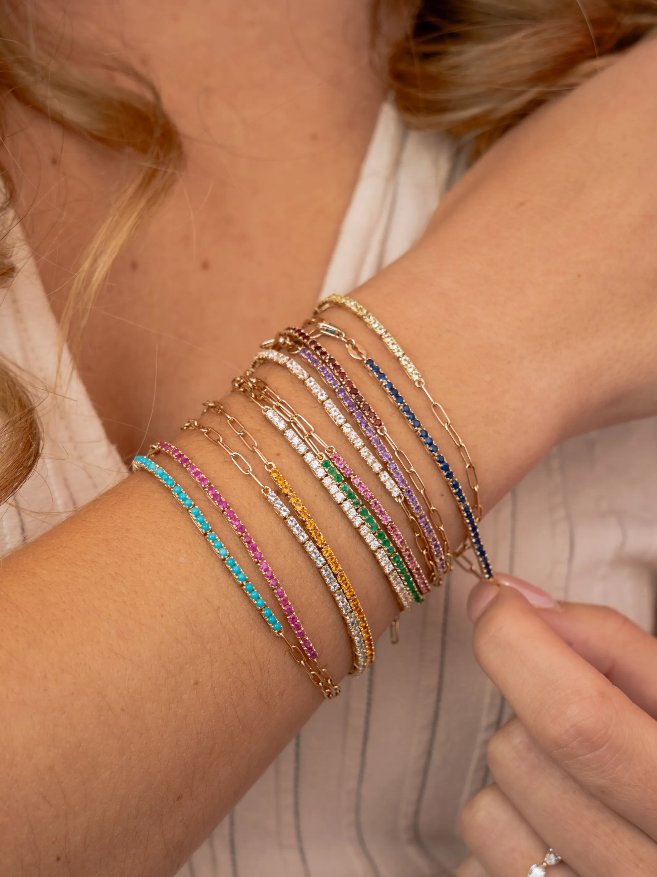 Birthstone Tennis Bracelet - June 14K