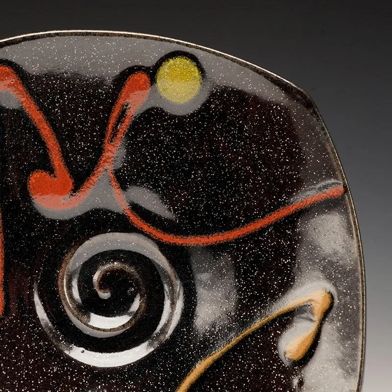 Black Decorated Sushi Plate