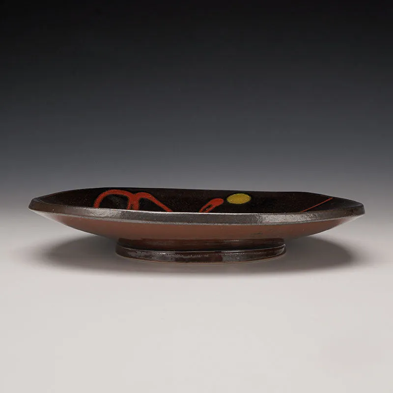 Black Decorated Sushi Plate