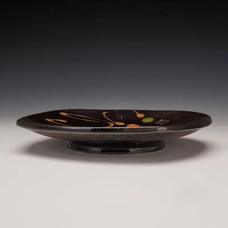 Black Decorated Sushi Plate