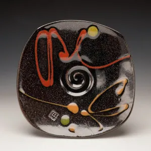 Black Decorated Sushi Plate