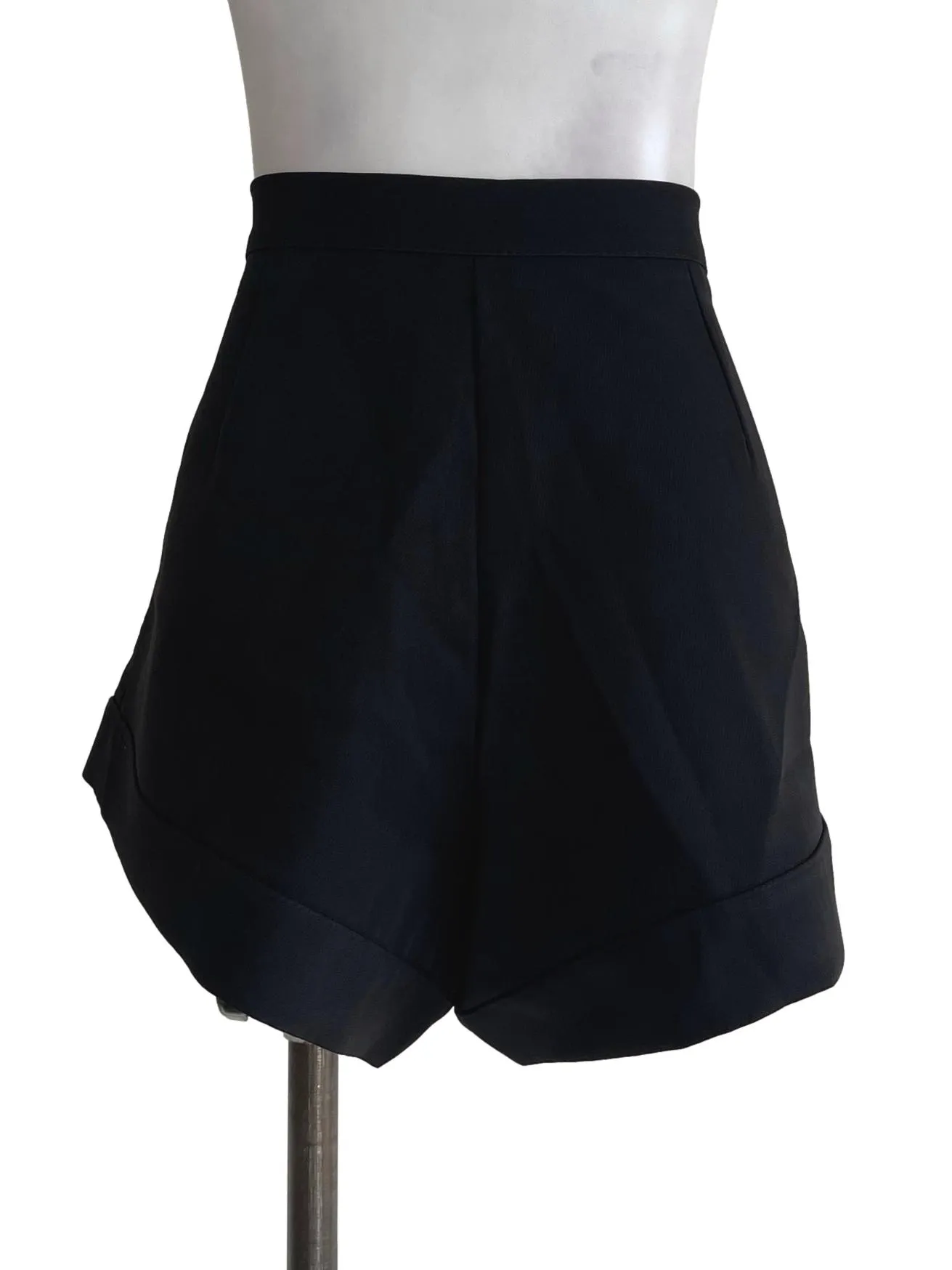 Black Folded End Shorts