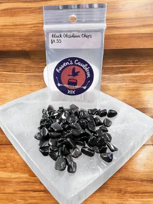 Black Obsidian Gemstone Chips