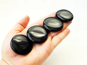 Black Obsidian Palm Stone | 2pcs