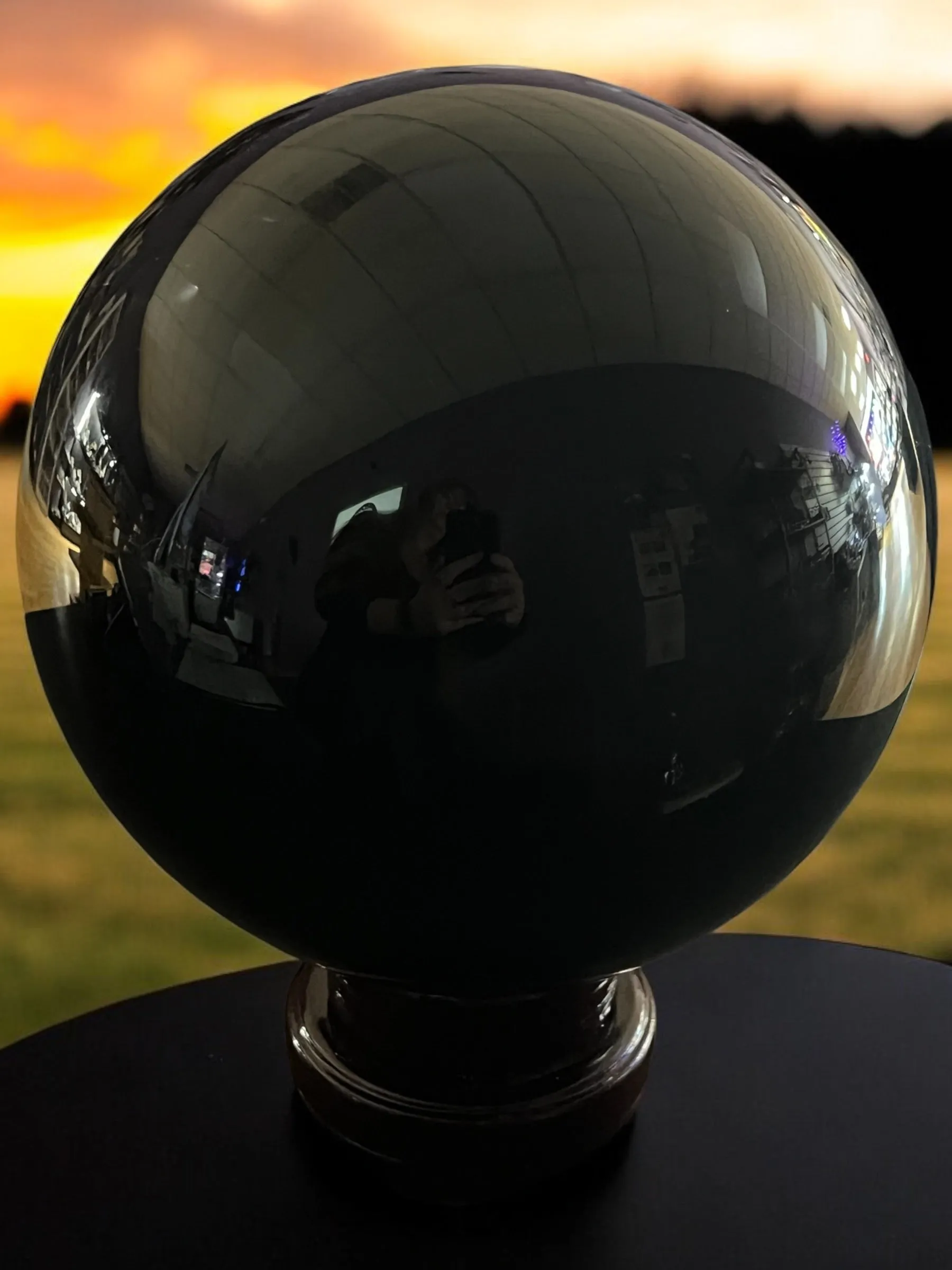Black Obsidian Silver Sheen Sphere - 17 LBS