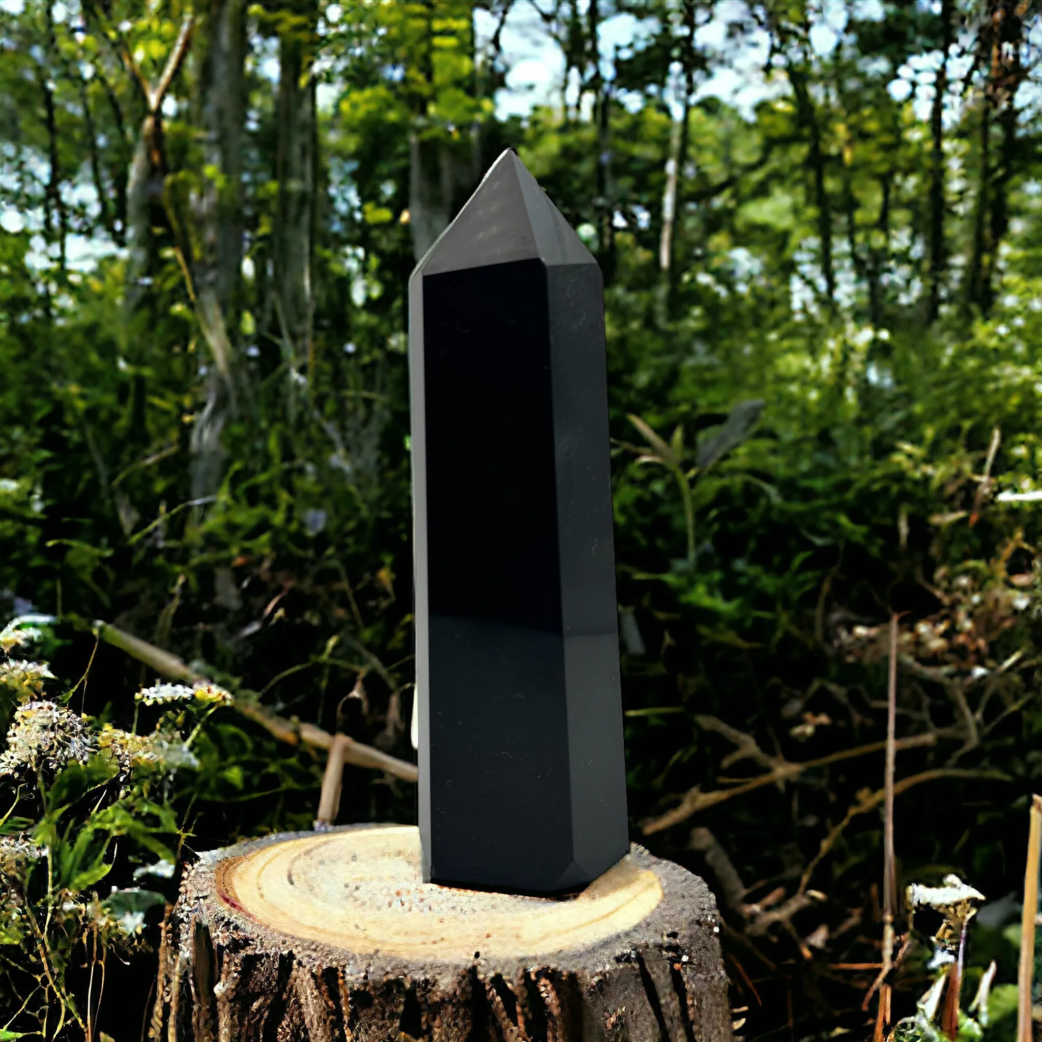 Black Obsidian Tower - Over 1 Pound