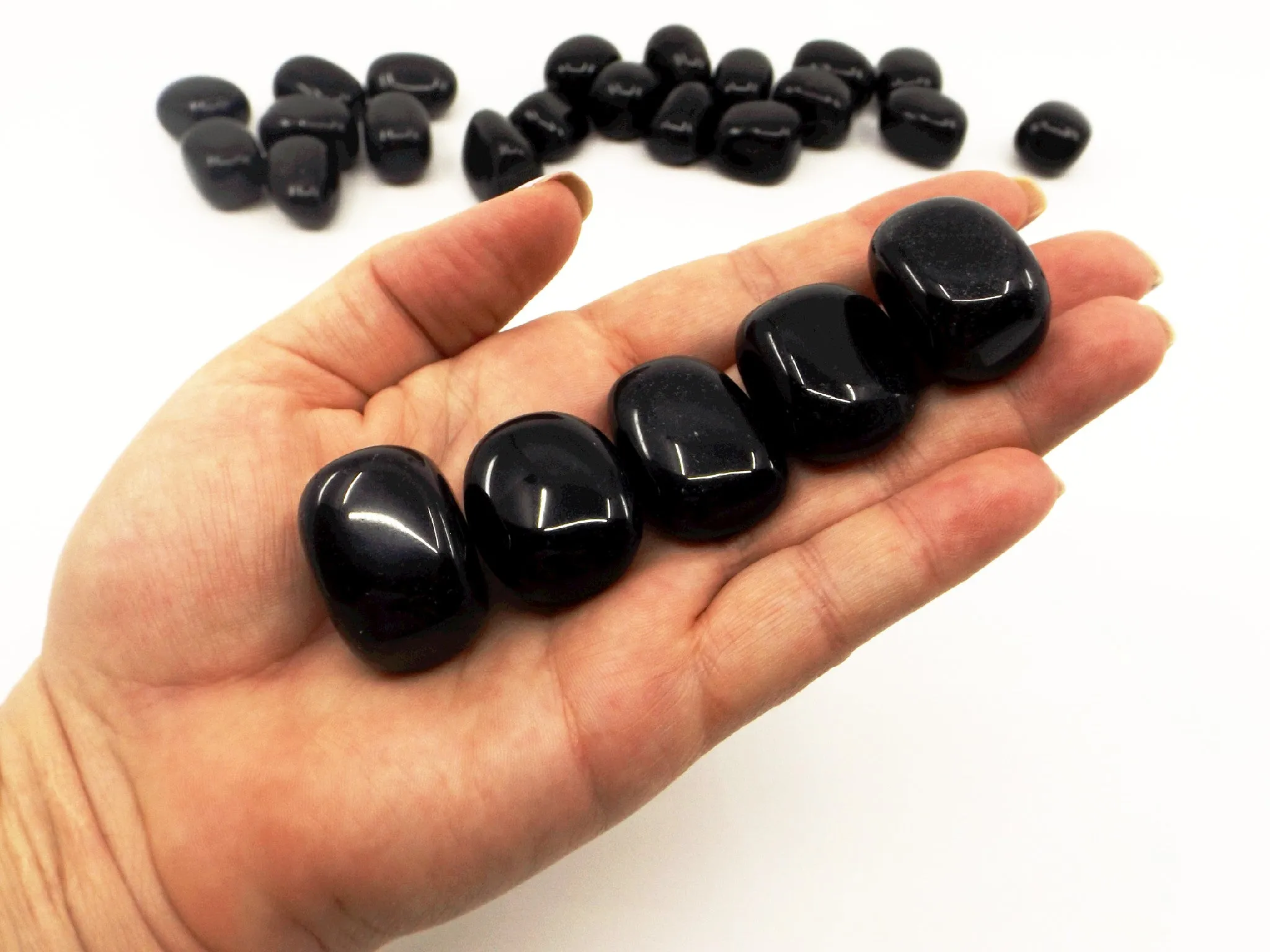 Black Obsidian tumbles | 2pcs