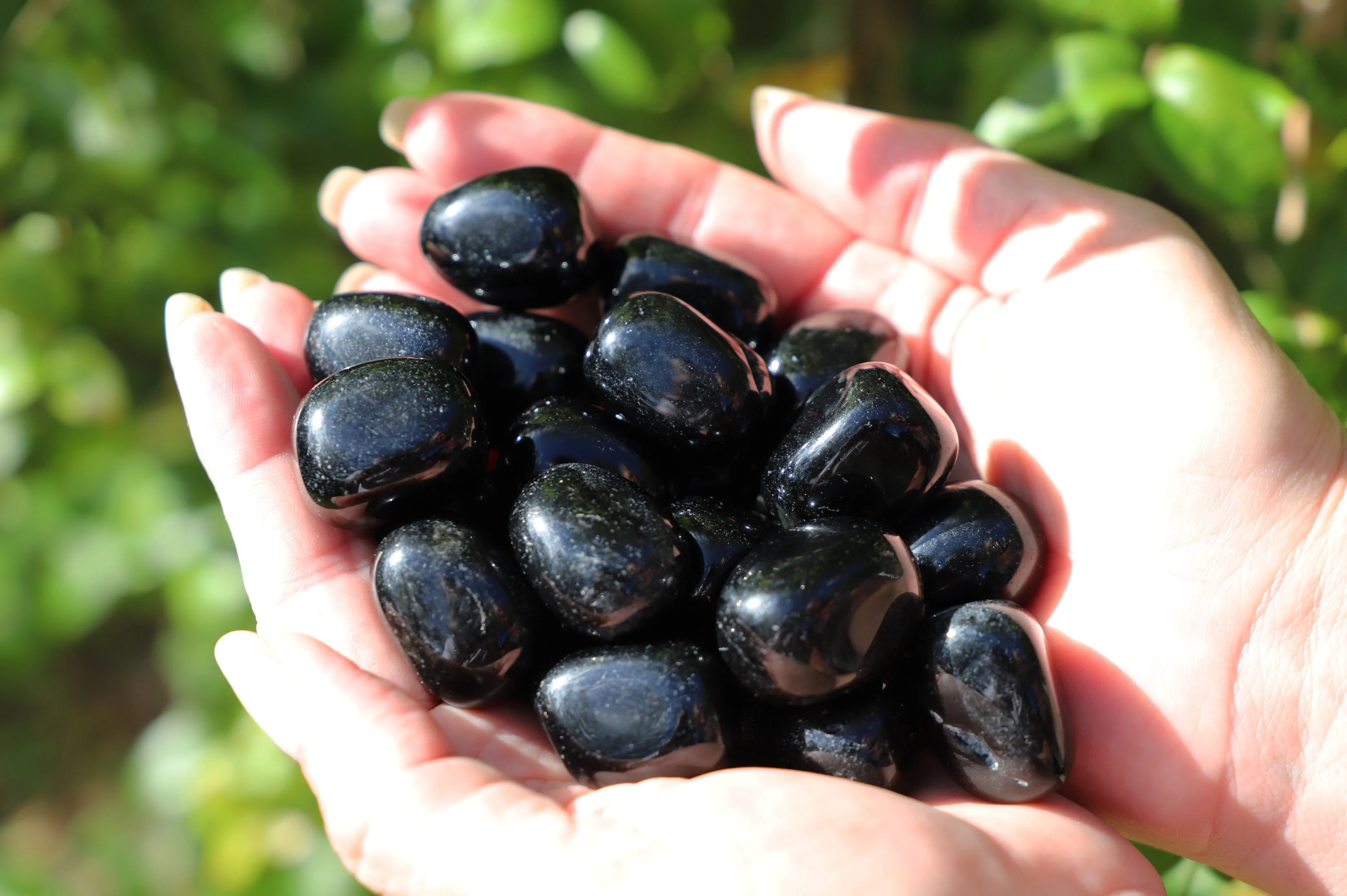 Black Obsidian tumbles | 2pcs