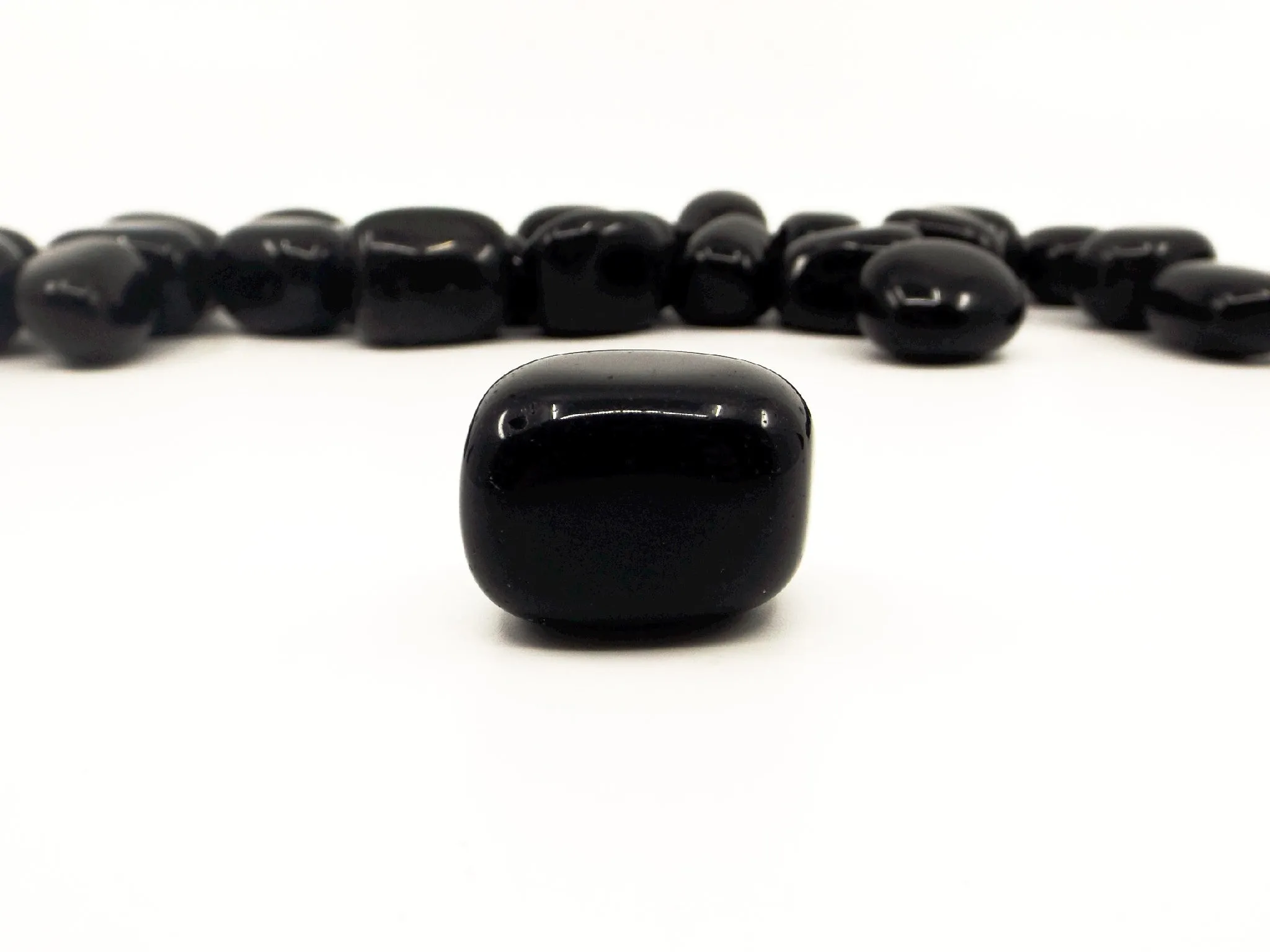 Black Obsidian tumbles | 2pcs