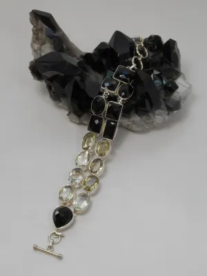 Black Onyx Bracelet 3 with Citrine Quartz