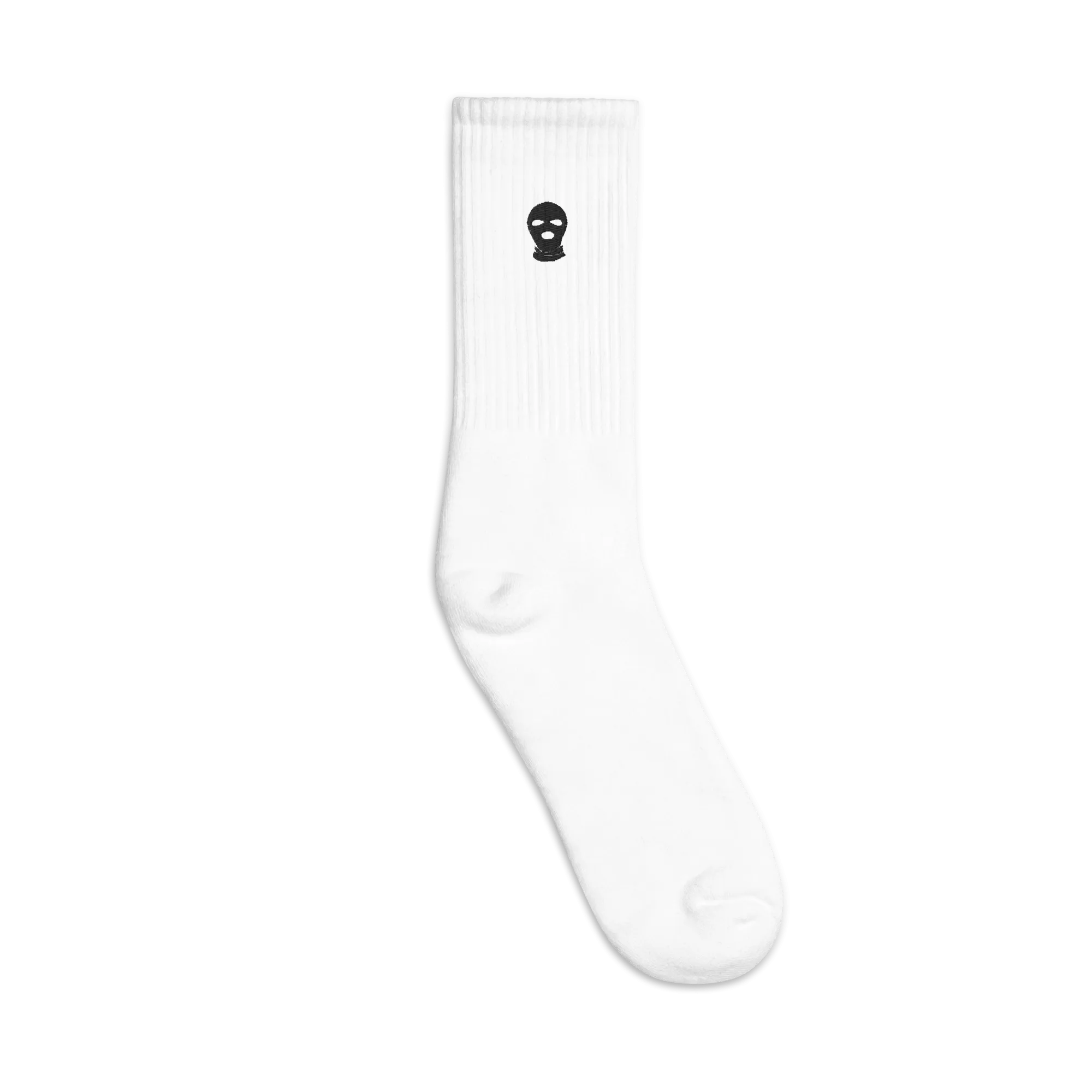 Black Ski Mask Embroidered socks