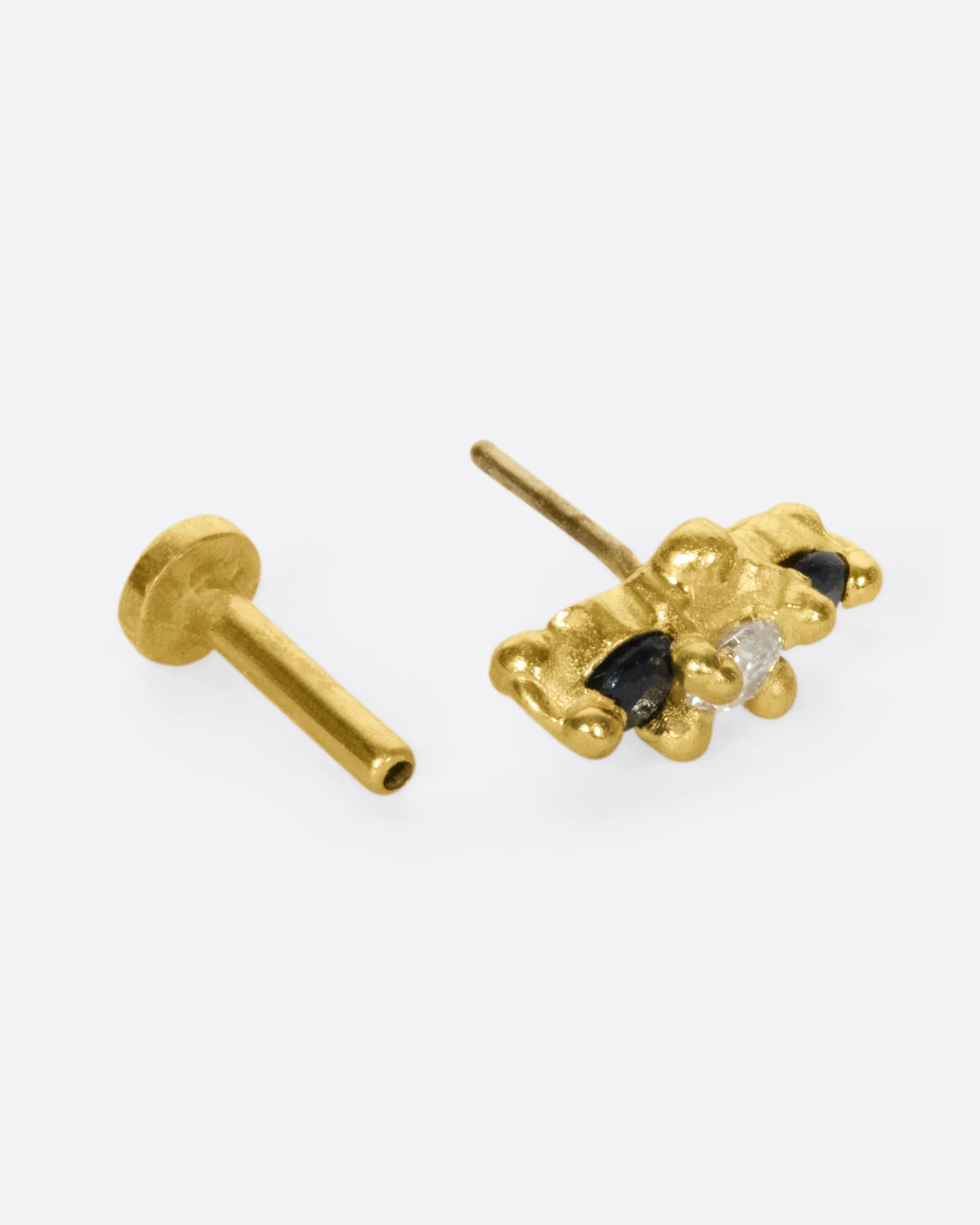 Black Spinel Hope Threadless Earring