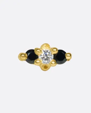 Black Spinel Hope Threadless Earring