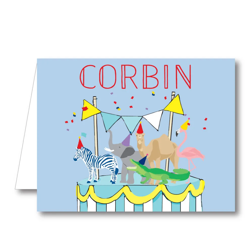 Blue Cake Folded Notecard