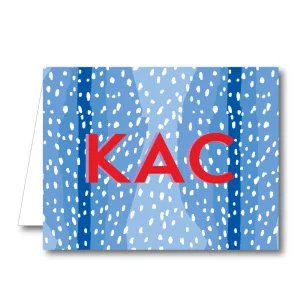 Blue Spotty Folded Notecard