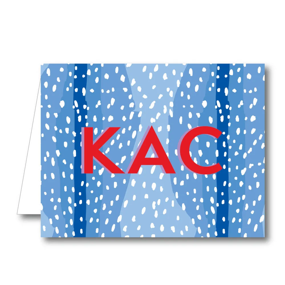Blue Spotty Folded Notecard