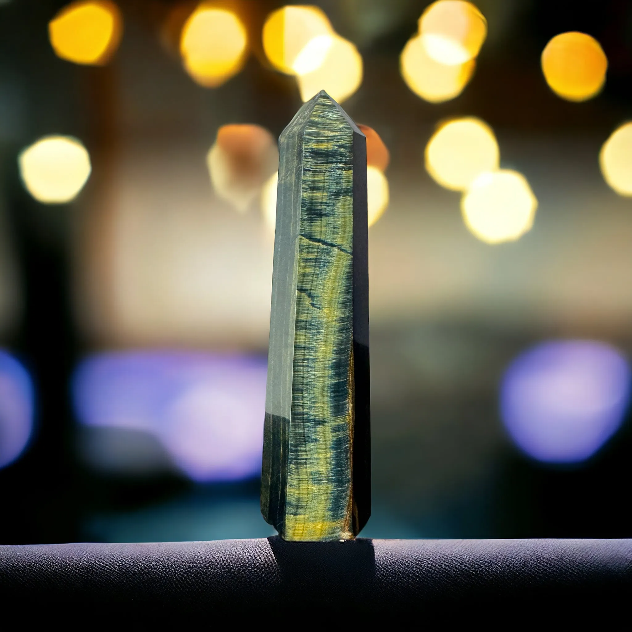Blue Tiger Eye Tower - Falcon's Eye - Blue Tiger Eye Stone